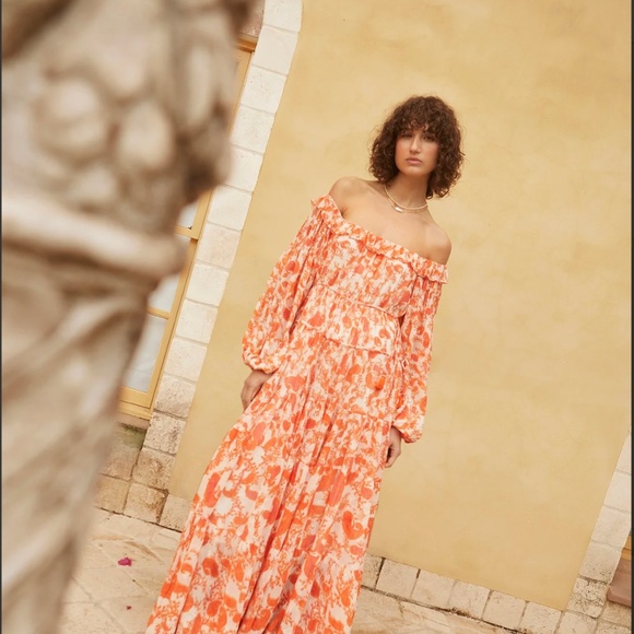 Designer Hemant & Nandita Bela Off the shoulder Maxi Dress - Picture 2 of 5